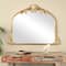 44" x 34" Gold Metal Ornate Arched Baroque Wall Mirror